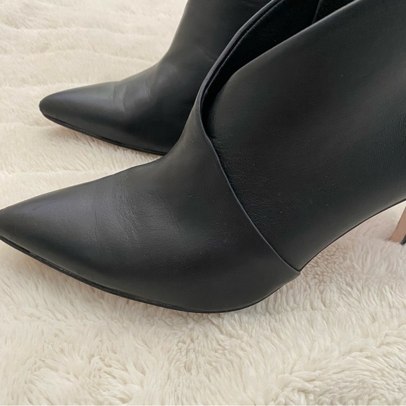 Jessica Simpson Leather Black Ankle Boots with Pointed Toe Size 8.5 - Picture 4 of 16